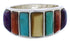 Southwest Sterling Silver Multicolor Ring Size 6-3/4 AX36778